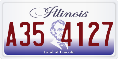 IL license plate A354127