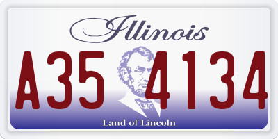IL license plate A354134