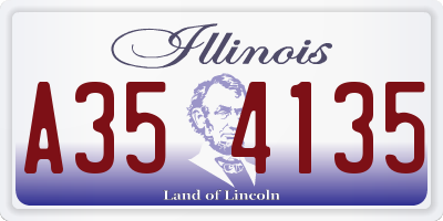 IL license plate A354135