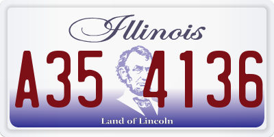 IL license plate A354136