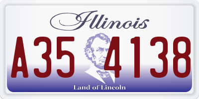 IL license plate A354138