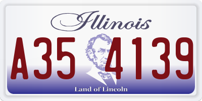 IL license plate A354139
