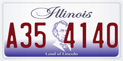 IL license plate A354140