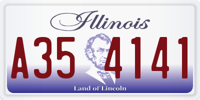 IL license plate A354141