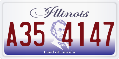IL license plate A354147