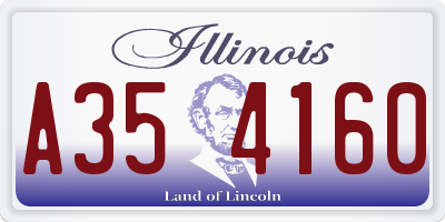 IL license plate A354160