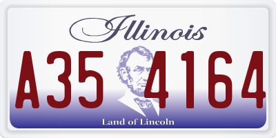IL license plate A354164