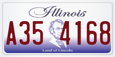 IL license plate A354168