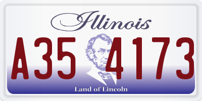 IL license plate A354173