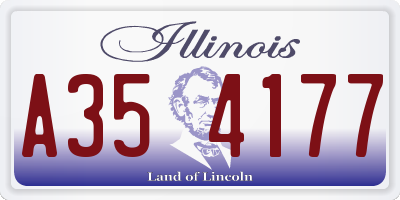 IL license plate A354177