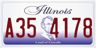 IL license plate A354178