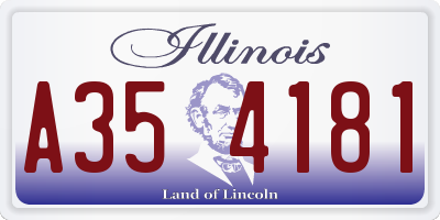 IL license plate A354181