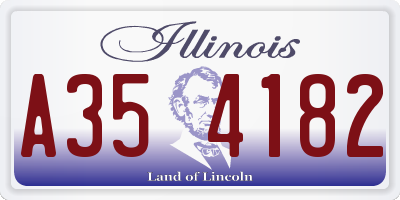 IL license plate A354182