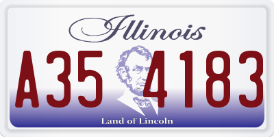 IL license plate A354183