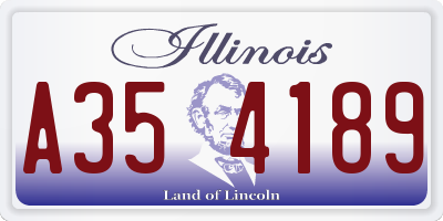 IL license plate A354189
