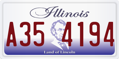 IL license plate A354194