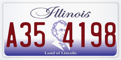 IL license plate A354198