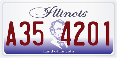 IL license plate A354201