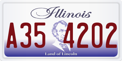 IL license plate A354202