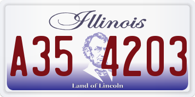 IL license plate A354203
