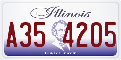 IL license plate A354205