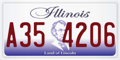 IL license plate A354206