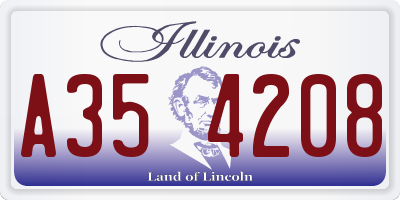 IL license plate A354208