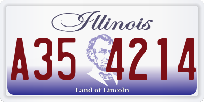 IL license plate A354214