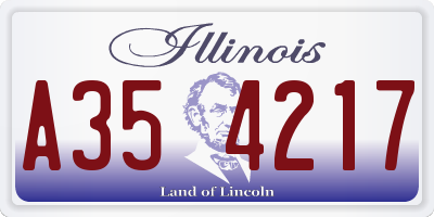 IL license plate A354217