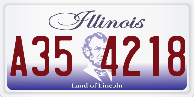 IL license plate A354218