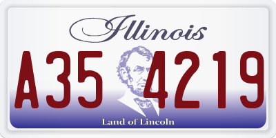 IL license plate A354219