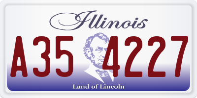 IL license plate A354227