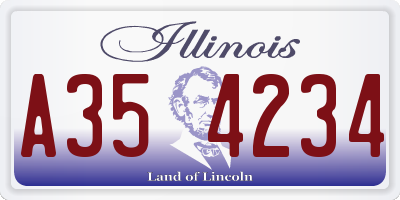 IL license plate A354234