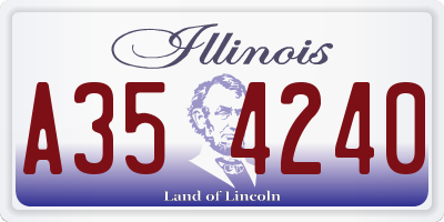 IL license plate A354240