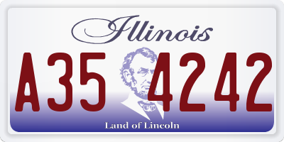 IL license plate A354242