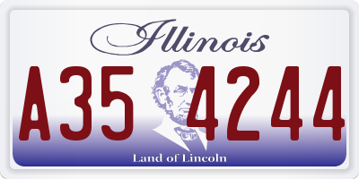IL license plate A354244