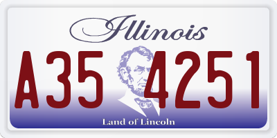 IL license plate A354251