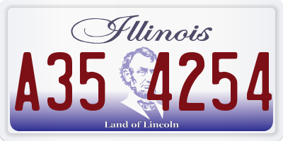 IL license plate A354254