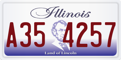 IL license plate A354257