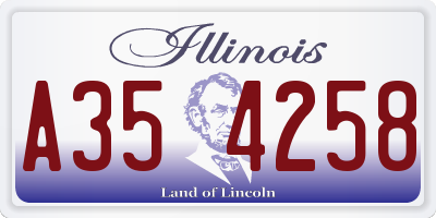 IL license plate A354258