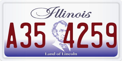 IL license plate A354259