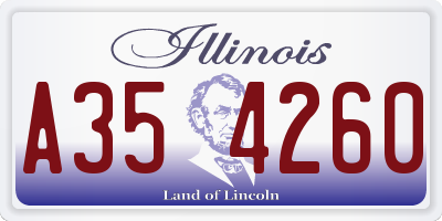 IL license plate A354260