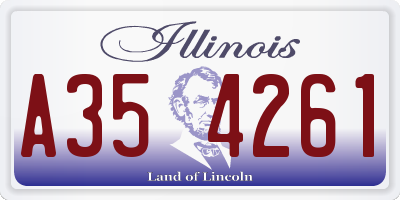 IL license plate A354261