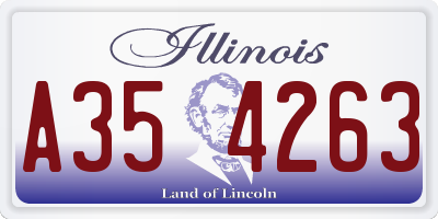 IL license plate A354263