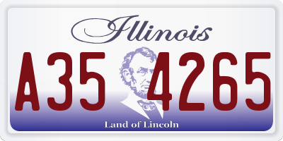 IL license plate A354265