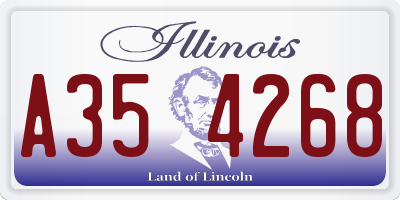 IL license plate A354268