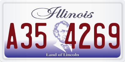 IL license plate A354269