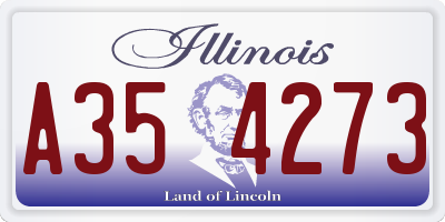 IL license plate A354273