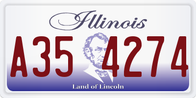 IL license plate A354274