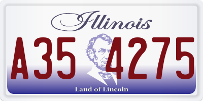 IL license plate A354275